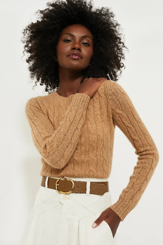 Urban Chic Collection Camel Melange Julianna Classic Cashmere Pullover