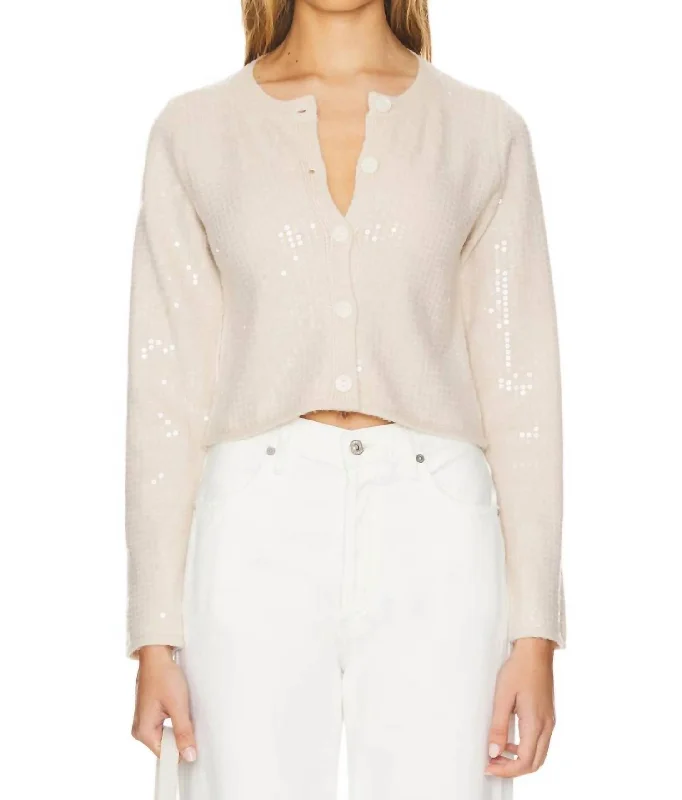 Cool Summer Shine On Cardigan In Ecru