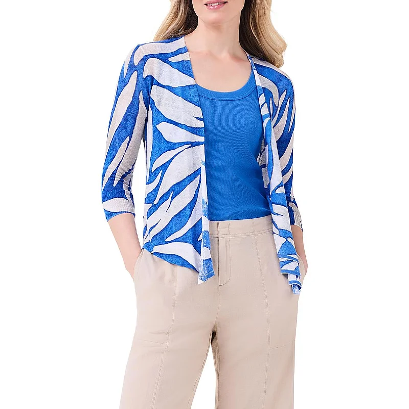 High-end Design Nic + Zoe Womens Linen Blend Open Front Cardigan Sweater