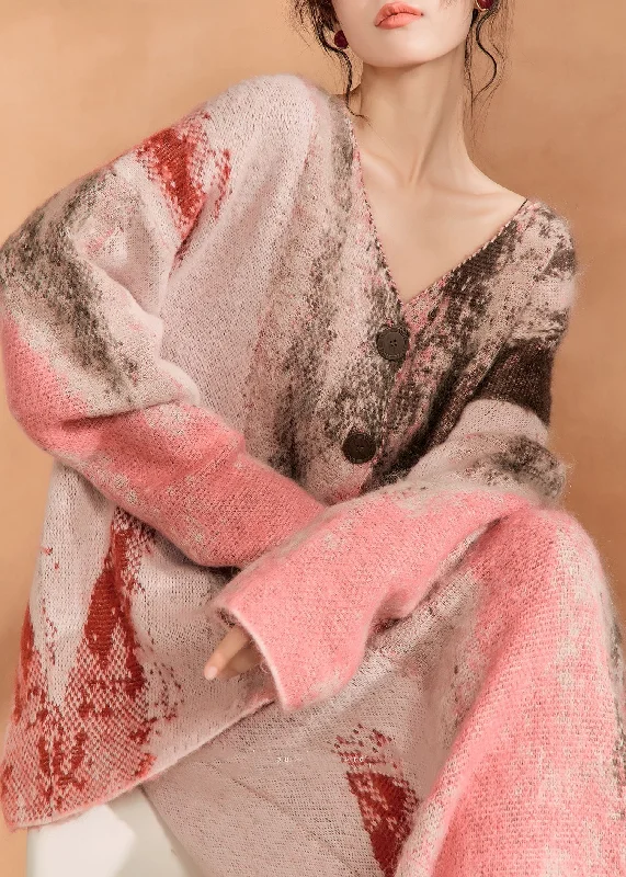 Elegant Style New Print Sweater Cardigan And Skirt Knitted Set For Autumn