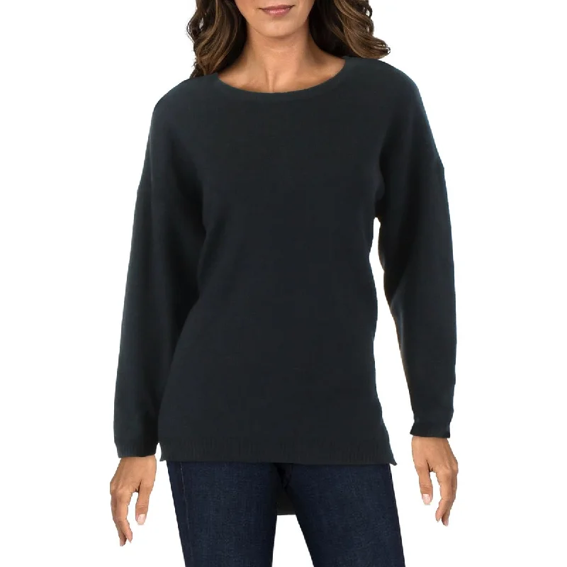 Retro Prints Beulah Womens Juniors Ribbed High Low Crewneck Sweater