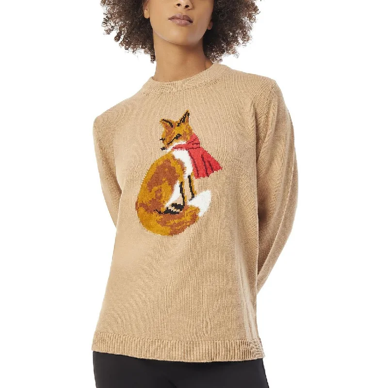 Classic Series Jones New York Womens Fox Crewneck Pullover Sweater