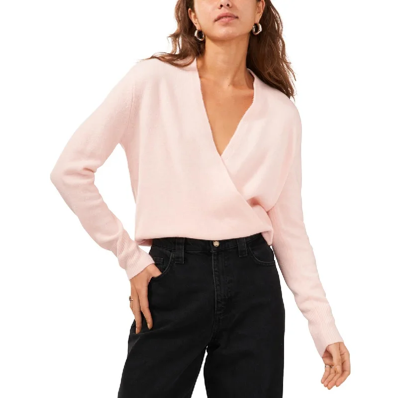 Noble And Elegant 1.State Womens   Cross Front Ribbed Wrap Sweater
