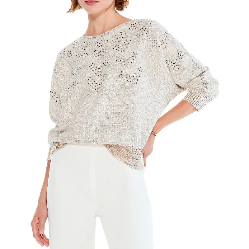 Classic And Versatile Nic + Zoe Womens Constellation Embellished Knit Pullover Sweater