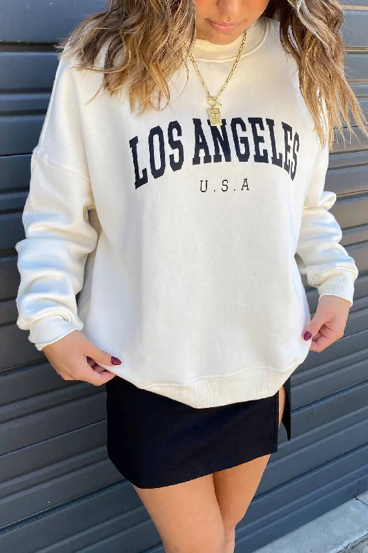 Bright Colors Los Angeles Graphic Crew Sweater