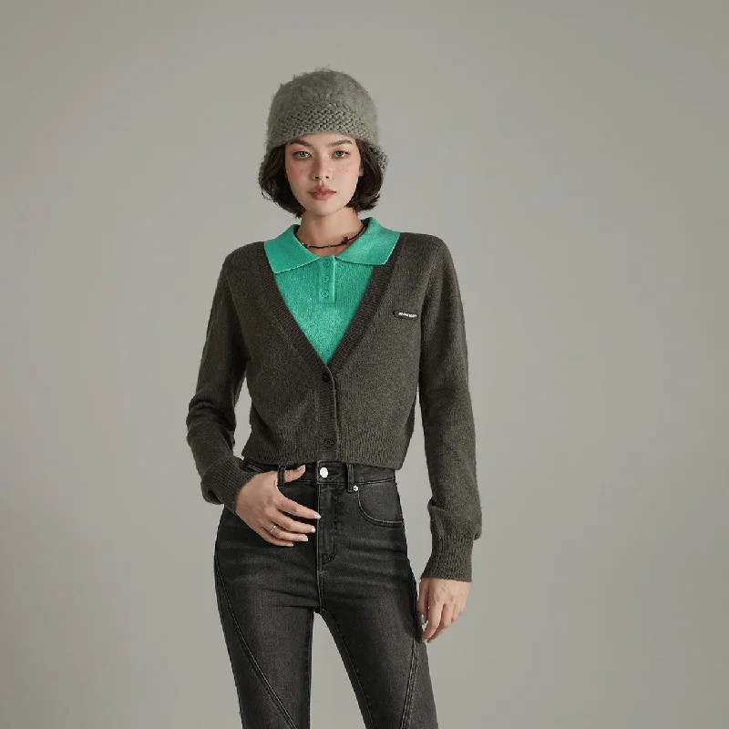 Bottom And Versatile Color Combination Layered Knit Sweater
