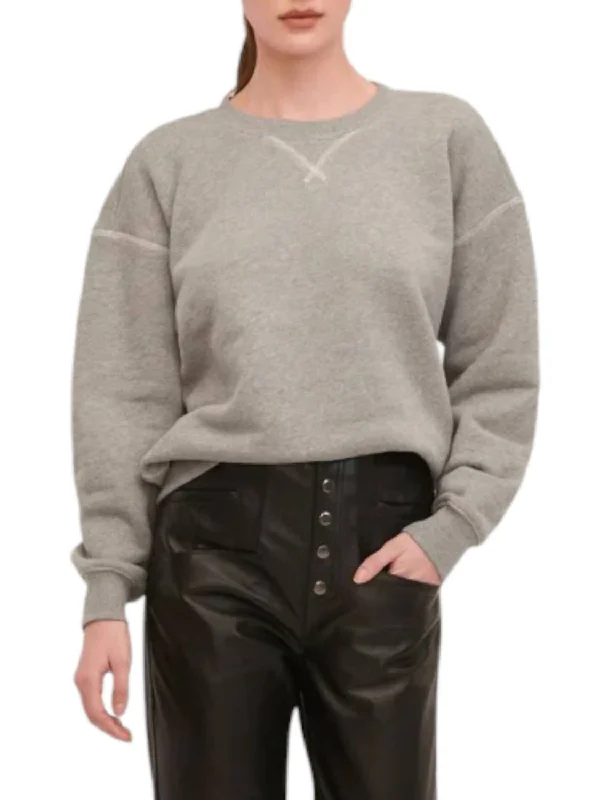 Comfortable down Zach Vintage Crew Sweatshirt In Heather Grey