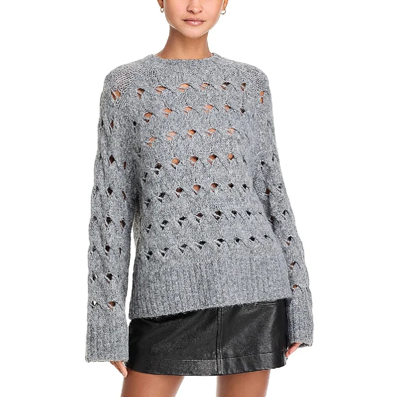Design And Tailoring Steve Madden Womens Knit Oversized Crewneck Sweater