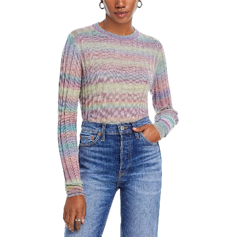 Ultra-lightweight RE/DONE Womens Wool Ombre Crewneck Sweater