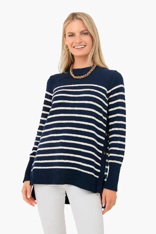 Cozy Shirts Navy Stripe Bar Harbor Sweater