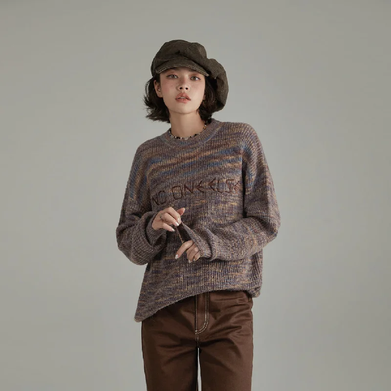 Noble And Elegant Lettering Vintage Knit Sweater