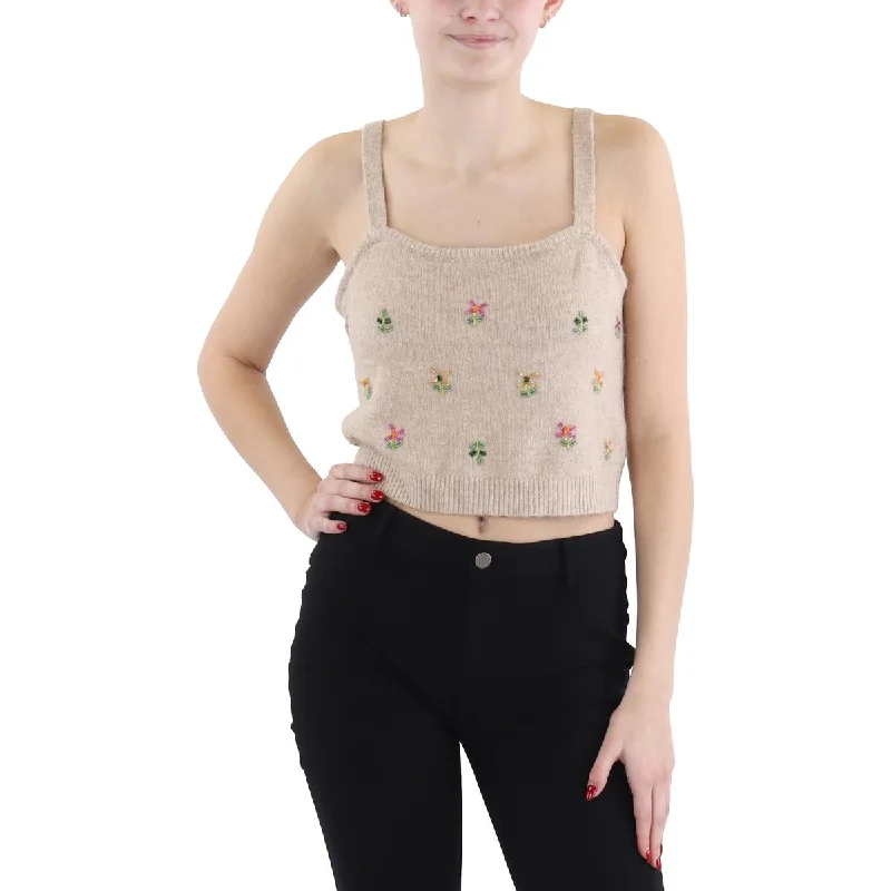 Outdoor Trend Womens Square Neck Short Crop Sweater