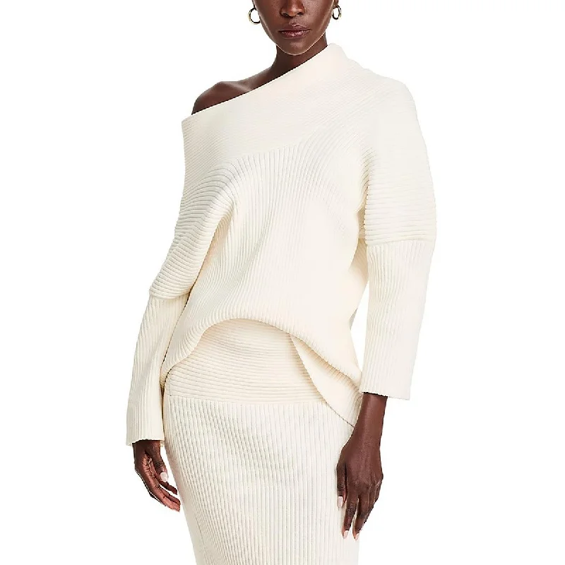 Quality Tailoring 4th & Reckless Womens Ribbed Knit Off-The-Shoulder Pullover Sweater