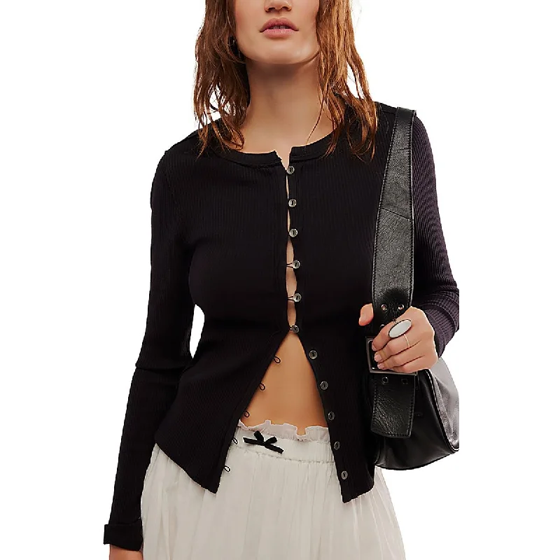 Comfortable And Cold-proof We The Free Womens Cotton Blend Ribbed Cardigan Sweater