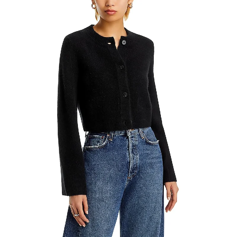 Everyday Style Aqua Cashmere Womens Cashmere Cropped Cardigan Sweater