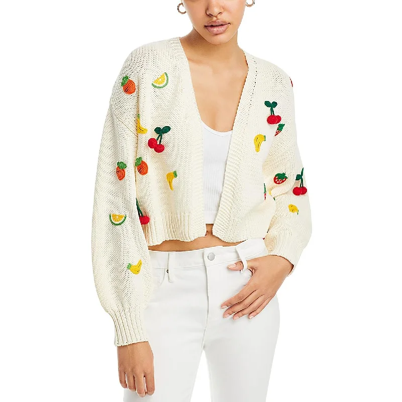 Sports Series Aqua Womens Cotton Open Front Cardigan Sweater