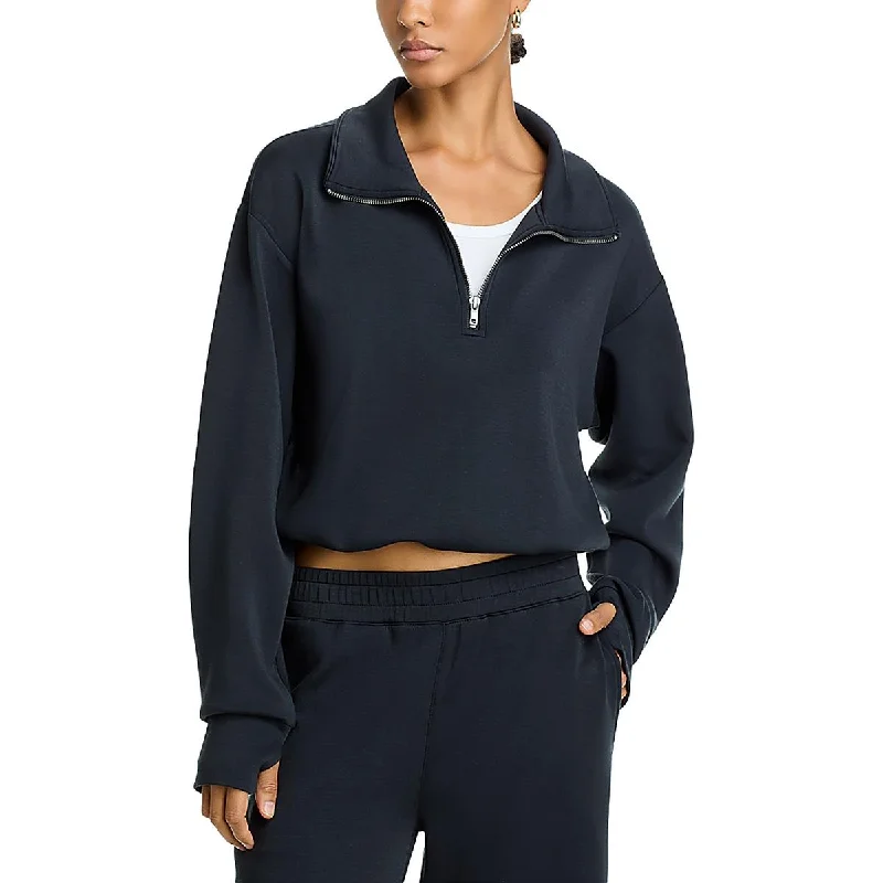 Leisure Sports Vintage Havana Womens Fleece Quarter Zip Pullover Sweater
