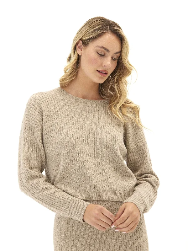 Celebrity Style Yvonne Cozy Rib Pullover Sweater