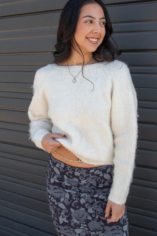 Relaxed Clothing Twist Back Knit Sweater by For Good