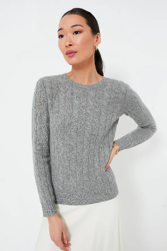 Cozy Outerwear Battalion Grey Heather Julianna Classic Cashmere Pullover