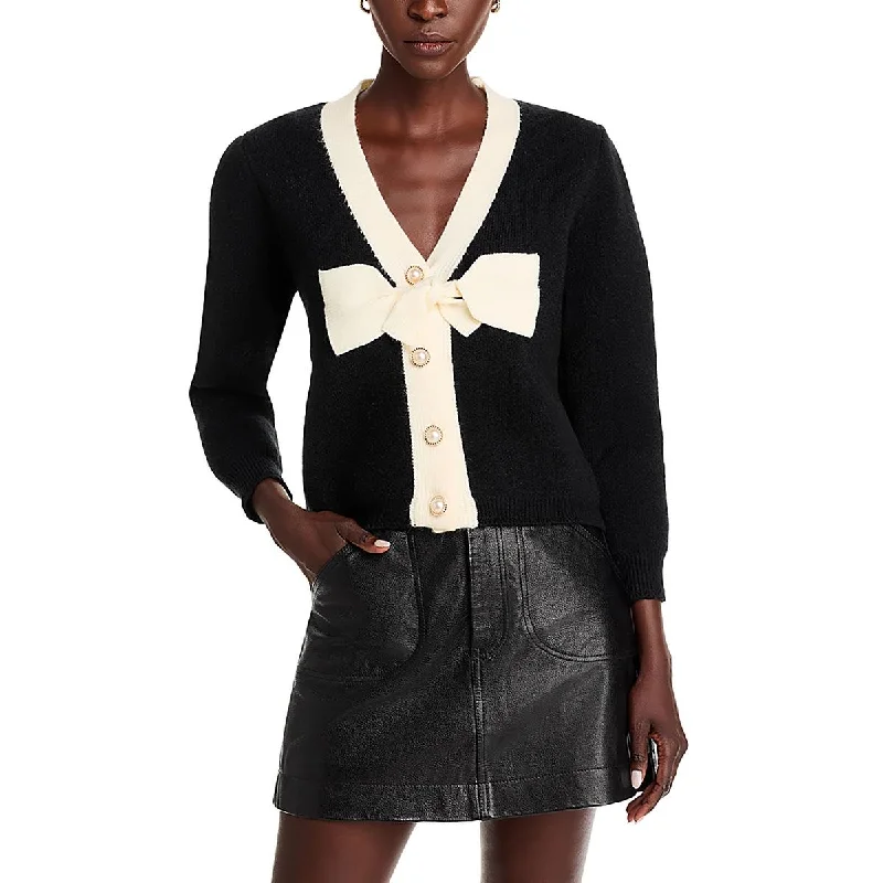 Fashion Comfort Stellah Womens Knit Contrast Trim Cardigan Sweater
