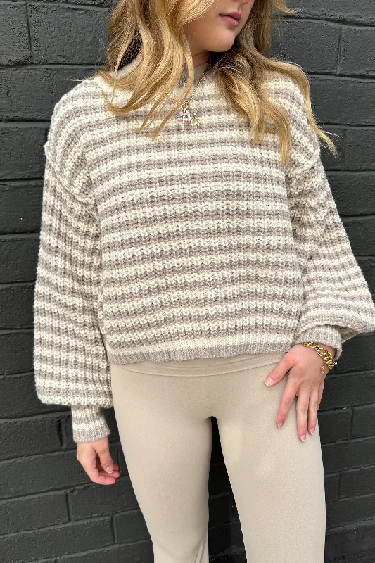 Modernism Striped Chunky Knit Sweater