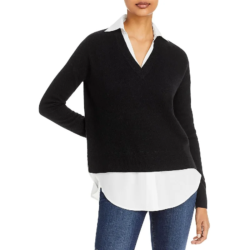 Carefree Style Private Label Womens Cashmere Layered Pullover Sweater