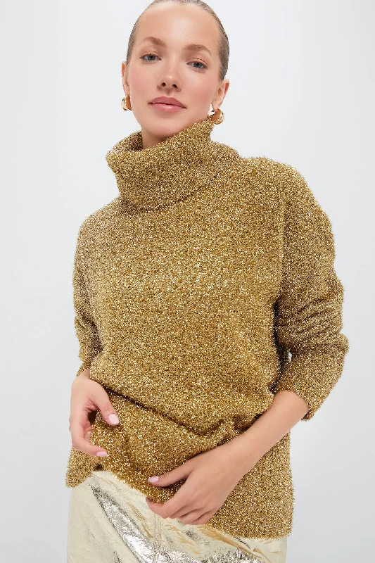 Urban Style Gold Metallic Gretchen Turtleneck