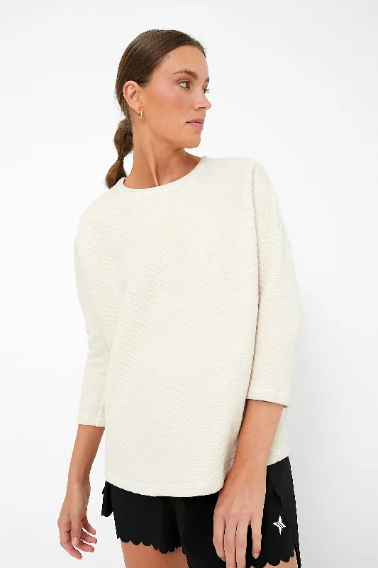 Elegant Style Reversible Heathered Ivory Ally Swing Sweatshirt