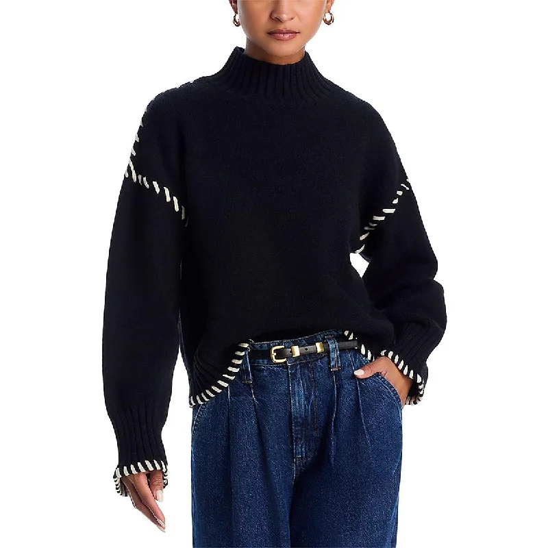 Personalized Series En Saison Womens Crop Funnel Neck Pullover Sweater