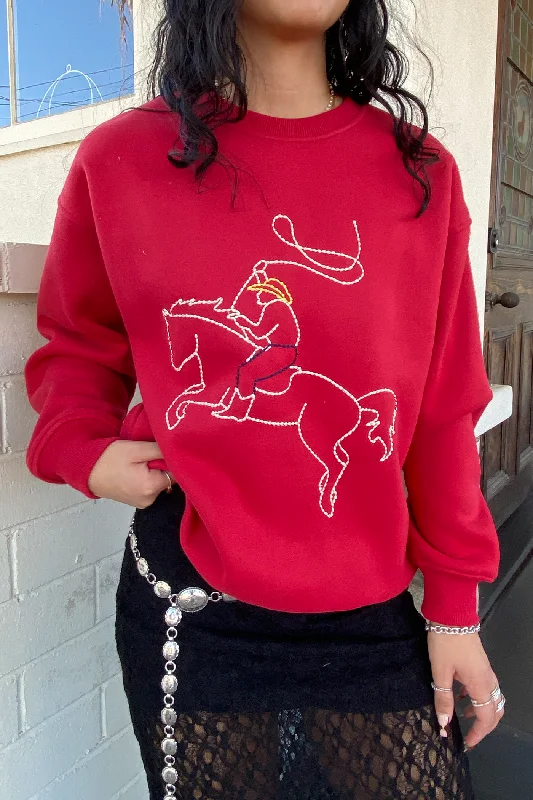 Elegant Design Embroidered Rodeo Sweatshirt