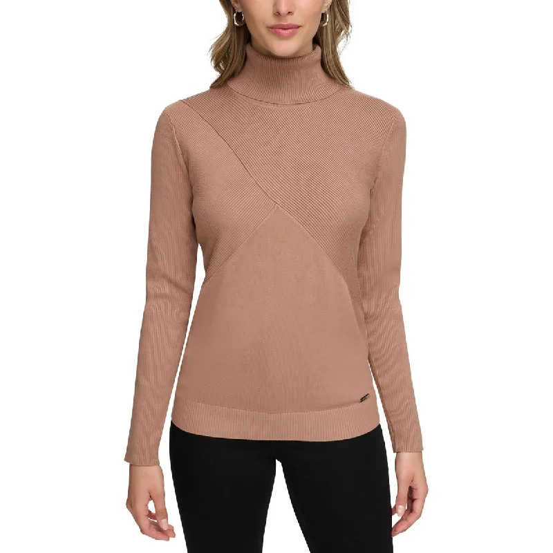 Elegant Design Calvin Klein Womens Long Sleeves Turtle Neck Mock Turtleneck Sweater