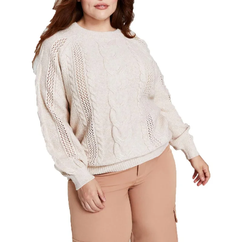 Boutique Recommendation And Now This Womens Crewneck Mixed-Knit Pullover Sweater