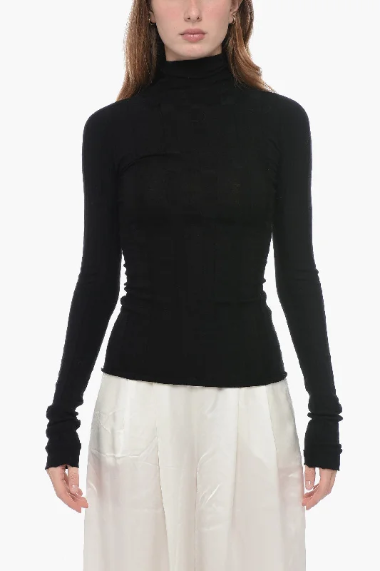 Versatile Casuals Sportmax Ribbed PISANO Sweater with Turtle Neck