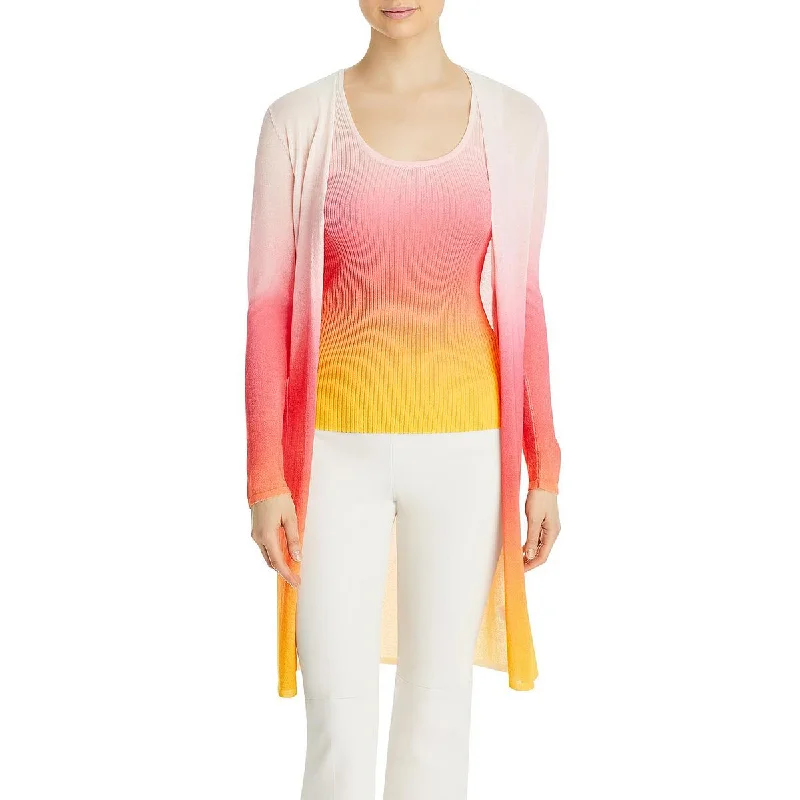 Everyday Outfits T Tahari Womens Two-Tone Open-Front Cardigan Sweater