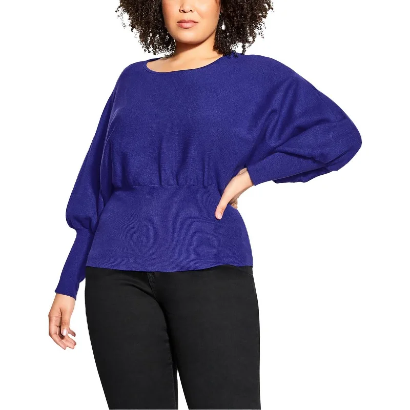 Fashion Must-have City Chic Womens Plus Lily Ribbed Trim Long Sleeve Pullover Sweater