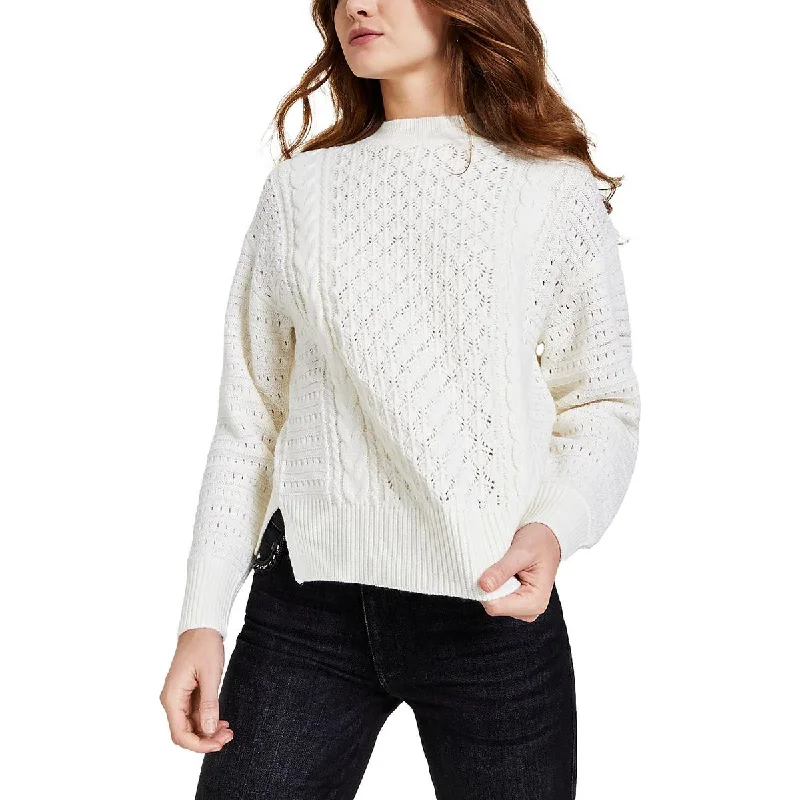 Soft Knitwear Guess Womens Wool Blend Metallic Pullover Sweater
