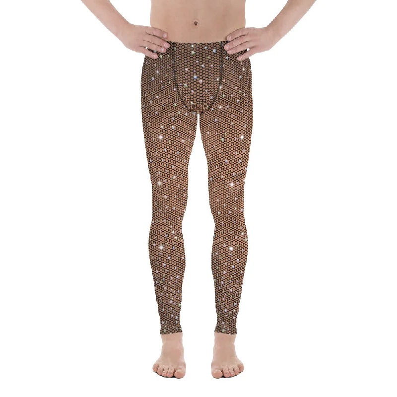 Cozy Vibes Sparkle Fishnet Print Men's Leggings