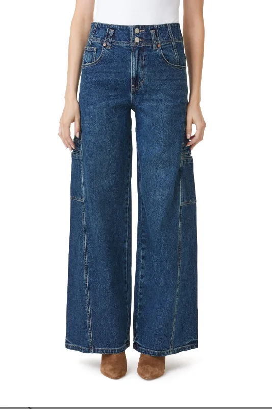 Effortless Wear Cargo Jean W/ Extra Wide Leg In Tide