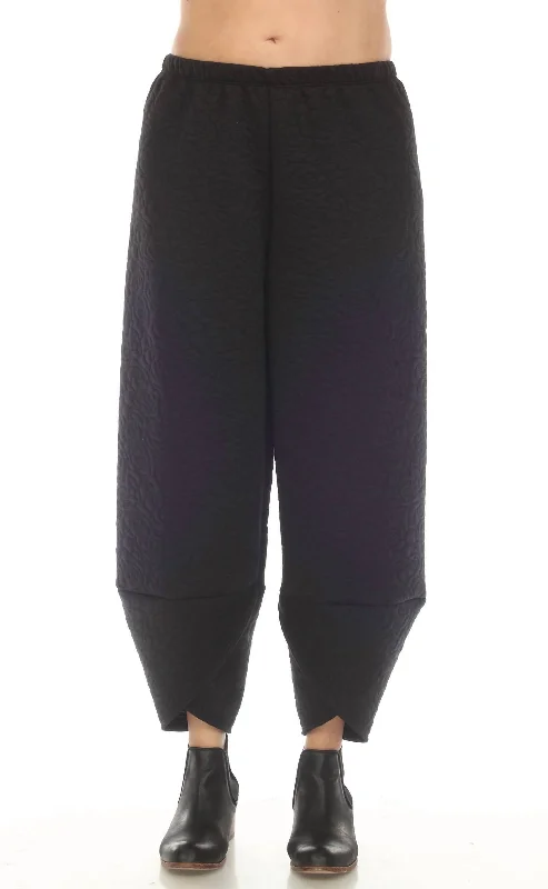 Cozy Pants Wide Capri Cross Pant In Black
