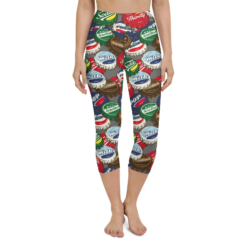 Comfortable Tops Bottle Caps Yoga Capris