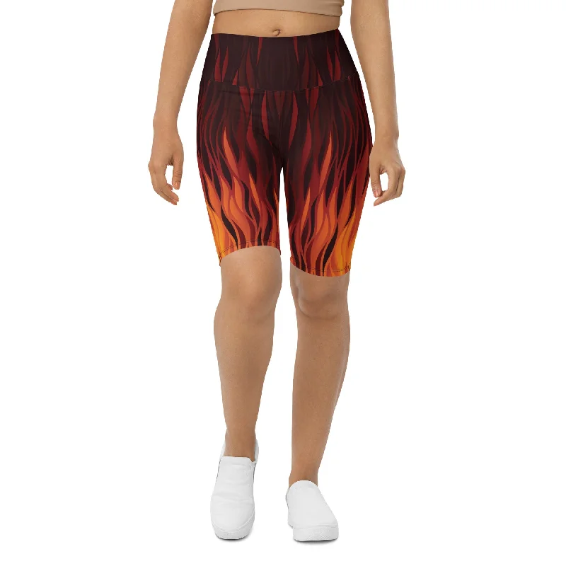 Easygoing Style Fire Biker Shorts