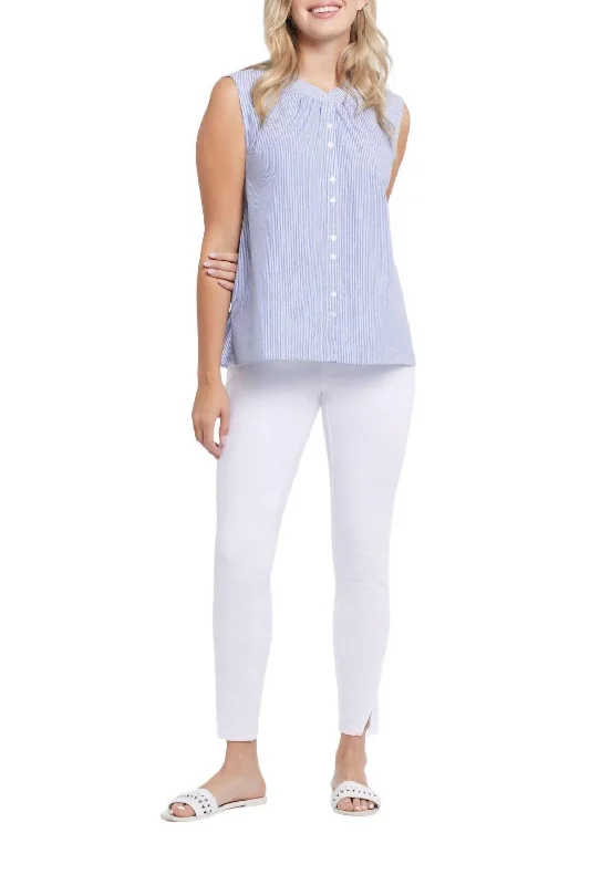 Simple Elegance Front Slit Jegging In White