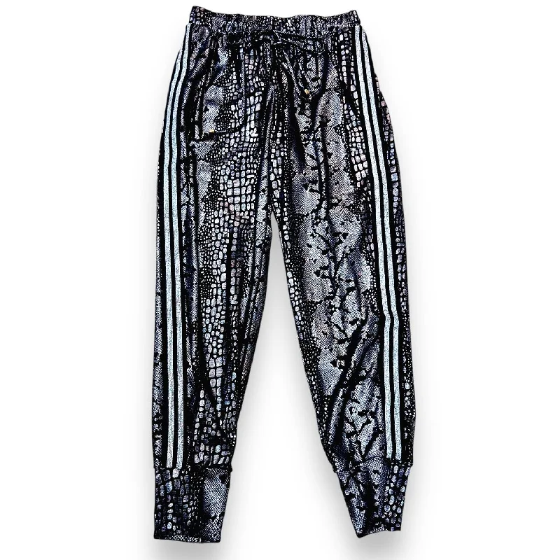 Smart Casuals Womenmesh Snake Print Joggers In Black