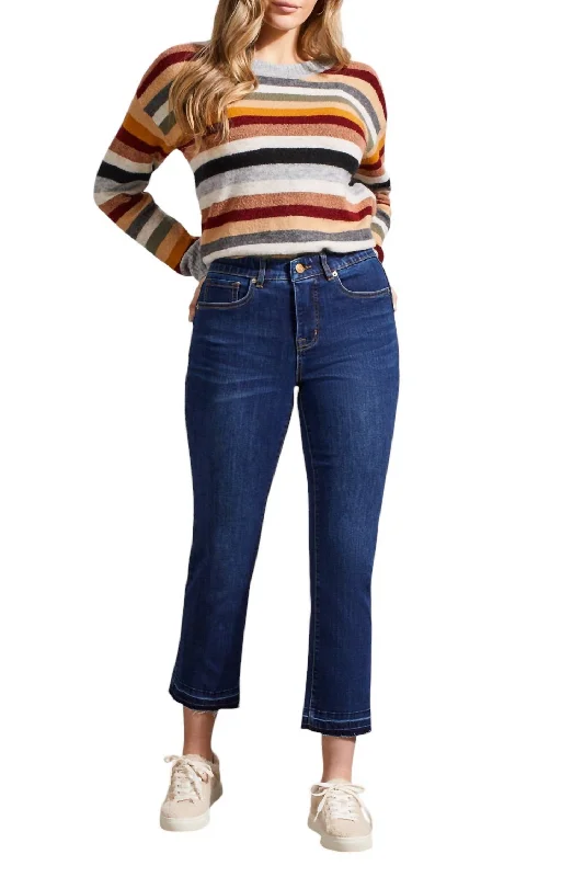 Easy Fashion Sophia Curvy Micro Flare Jeans In Blue