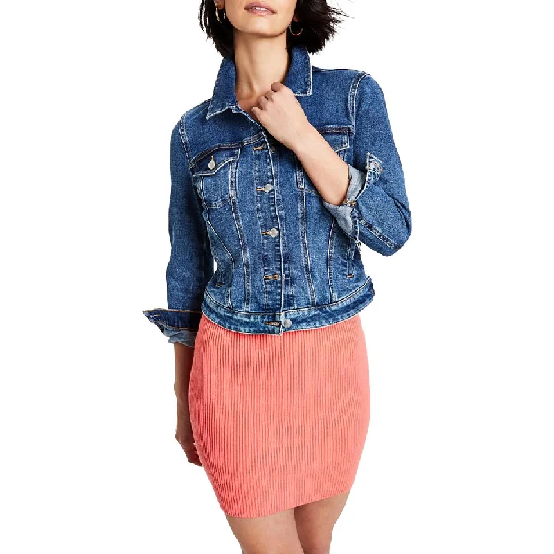 New Design Guess Womens Denim Utility Denim Jacket