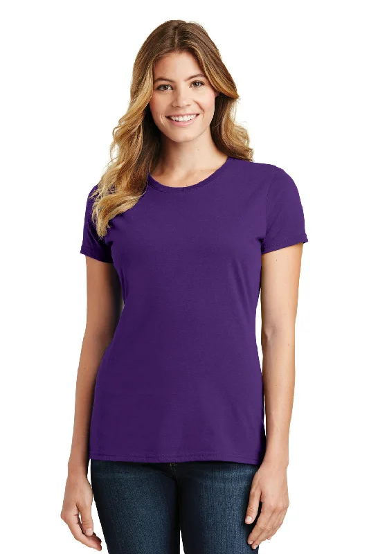 Luxury Temperament Port & Company Womens Fan Favorite Short Sleeve Crewneck T-Shirt - Team Purple