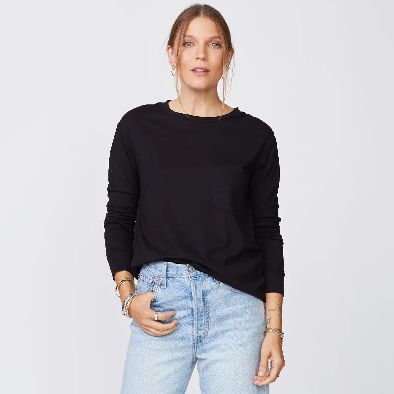 Noble And Elegant Long Sleeve Ex-Boyfriend Pocket Crew