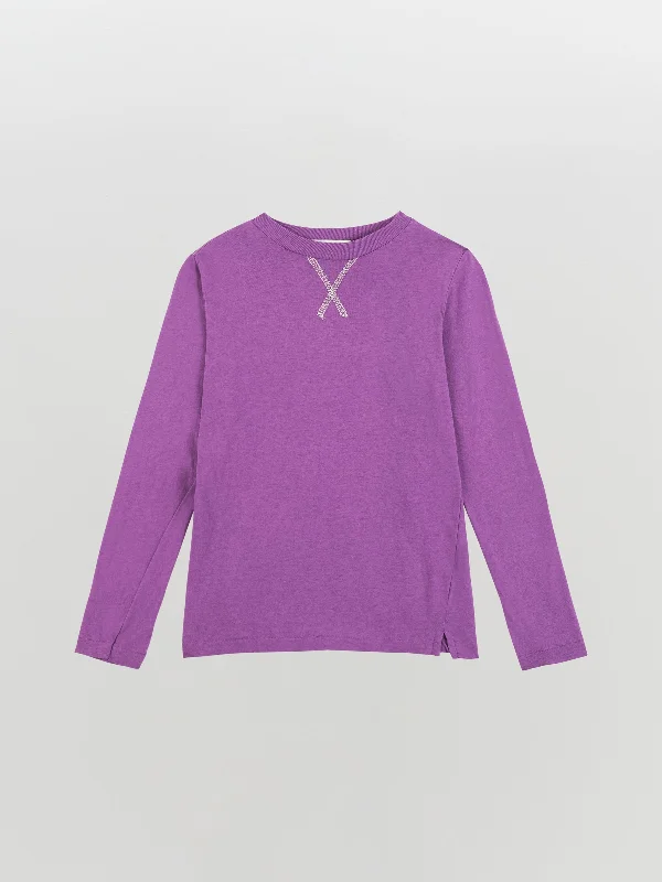 Elegant Outline mini classic crew long sleeve t.shirt