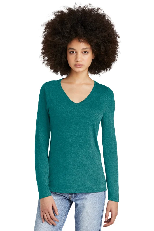 High-quality Design District Womens Perfect Tri Long Sleeve V-Neck T-Shirt - Heather Teal Green High-quality Design District Womens Perfect Tri Long Sleeve V-Neck T-Shirt - Heather Teal Green